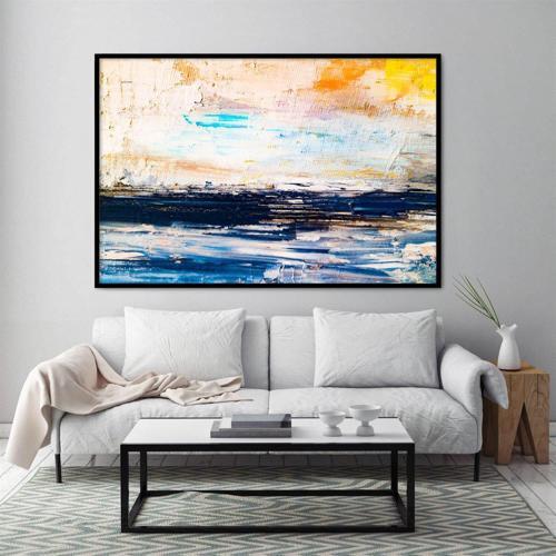 Abstract Landscape Yağlı Boya Dokulu Tablo 75X100 Çerçevesiz