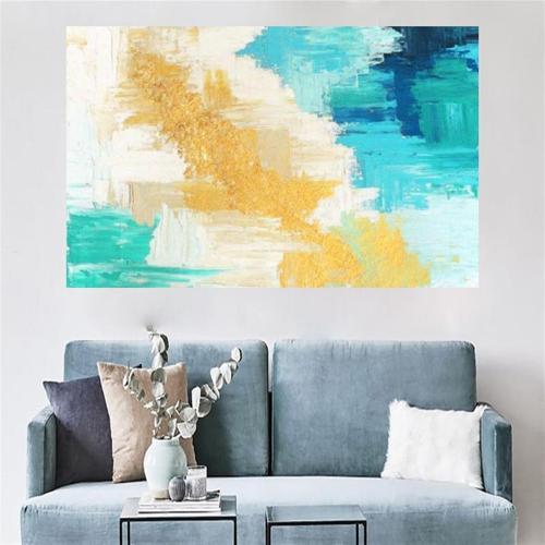 Akdeniz Yağlı Boya Dokulu Tablo 50X70 Siyah Çerçeveli