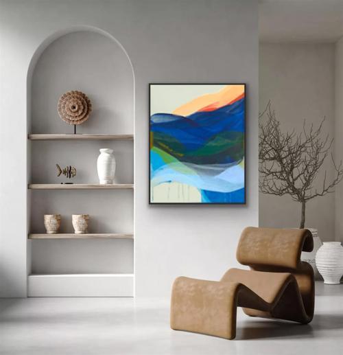 Berge Yağlı Boya Dokulu Tablo 75X100 Siyah Çerçeveli