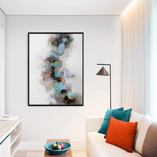Bambola Yağlı Boya Dokulu Tablo 90X120 Siyah Çerçeveli