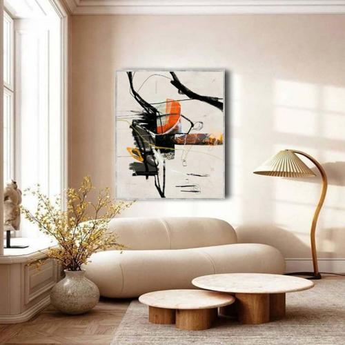 Bebas Yağlı Boya Dokulu Tablo 90X120 Gümüş Çerçeveli