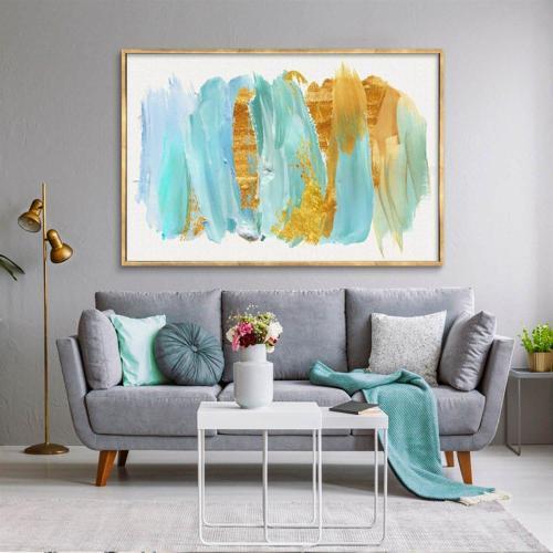 Blue Storm Yağlı Boya Dokulu Tablo 90X120 Gümüş Çerçeveli