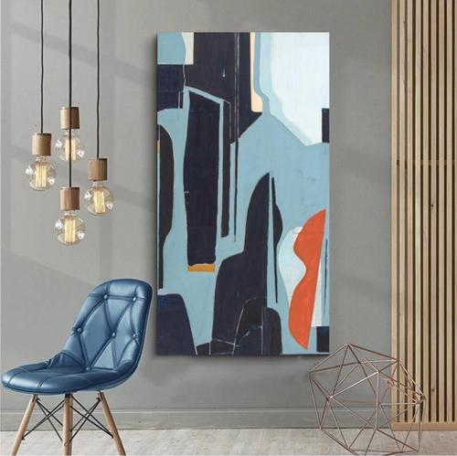 Blueness Yağlı Boya Dokulu Tablo 60X90 Çerçevesiz
