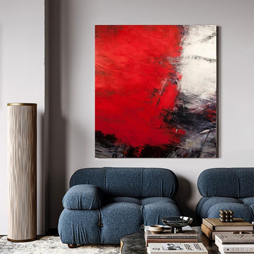 Blutrot Yağlı Boya Dokulu Tablo 50X70 Gold Çerçeveli