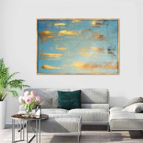 Bulutların Arasında Yağlı Boya Dokulu Tablo 90X120 Gümüş Çerçeveli