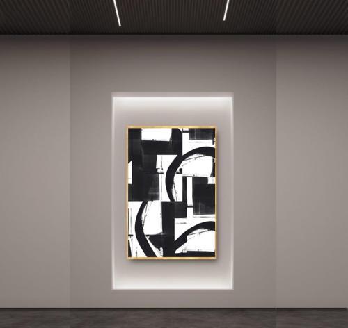 Branco Yağlı Boya Dokulu Tablo 60X90 Gold Çerçeveli