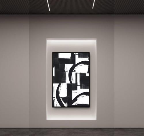 Branco Yağlı Boya Dokulu Tablo 60X90 Siyah Çerçeveli