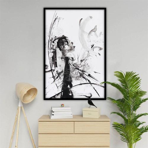 Broken Yağlı Boya Dokulu Tablo 100X150 Siyah Çerçeveli