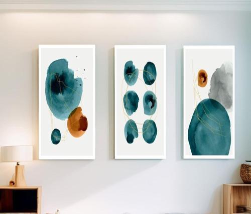 Carbun Üçlü Set Yağlı Boya Dokulu Tablo 60X90 Çerçevesiz