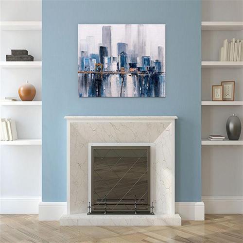 City Of Smurfs Yağlı Boya Dokulu Tablo 90X120 Çerçevesiz