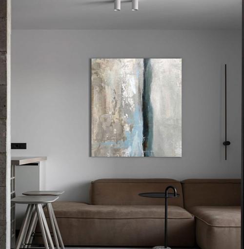 Concreto Yağlı Boya Dokulu Tablo 75X100 Gold Çerçeveli