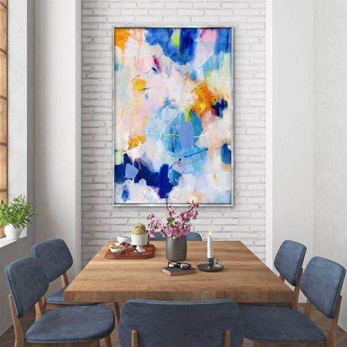 Color Brush Yağlı Boya Dokulu Tablo 90X120 Siyah Çerçeveli