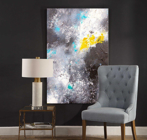 Cosmos Yağlı Boya Dokulu Tablo 75X100 Gümüş Çerçeveli