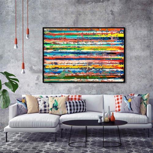 Colors Yağlı Boya Dokulu Tablo 90X120 Siyah Çerçeveli