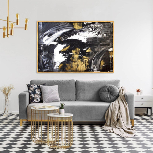 Complicated Yağlı Boya Dokulu Tablo 60X90 Siyah Çerçeveli