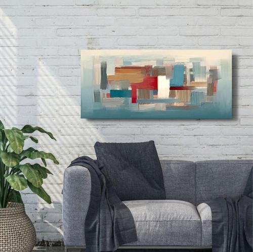 Dokunuşlar Yağlı Boya Dokulu Tablo 100X150 Gümüş Çerçeveli
