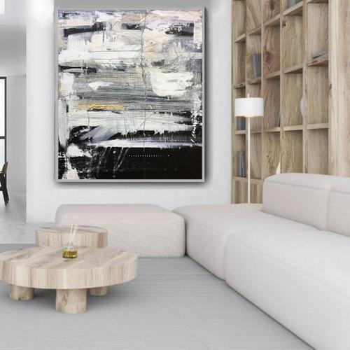 Edificio Yağlı Boya Dokulu Tablo 90X120 Gold Çerçeveli