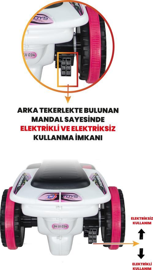 Uzaktan Kumandalı UJ toys 6V Akülü ATV Safari Beyaz Prenses