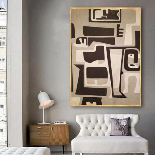 Etnica Yağlı Boya Dokulu Tablo 90X120 Gold Çerçeveli