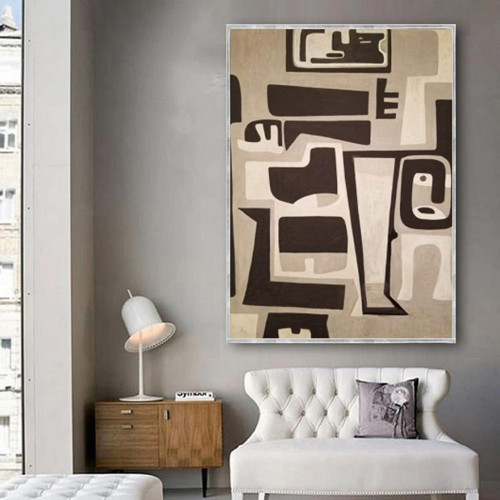 Etnica Yağlı Boya Dokulu Tablo 90X120 Gümüş Çerçeveli