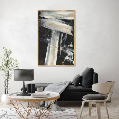 Elegant Yağlı Boya Dokulu Tablo 60X90 Gold Çerçeveli