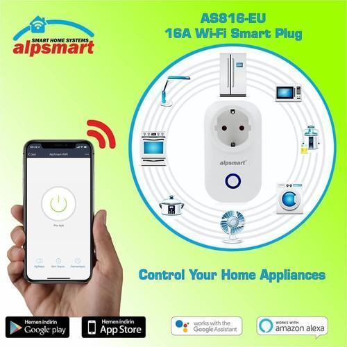 AS816EU Wi-Fi Akıllı Priz Soketi Zamanlayıcı 16AMPER Beyaz