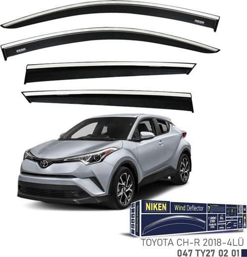 Niken Toyota CHR 2018- Kromlu Cam Rüzgarlığı 4 LÜ