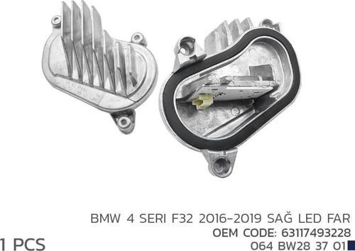 Bmw 4 Seri F32 2016-2019 Sağ Led Modül 63117493228