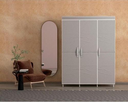 Bez Dolap 3 Kapaklı Gardırop Portatif Dolap