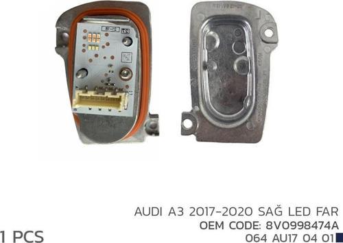 AUDI A3 2017-2020 SAĞ LED FAR MODÜL 8V0998474A