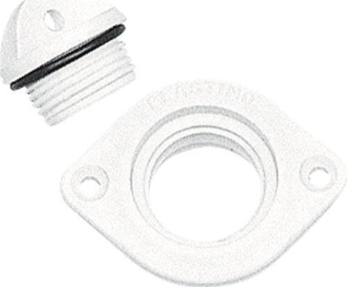 Drain Socket w/Plug, Oval w/2 Holes, 48x36mm, White