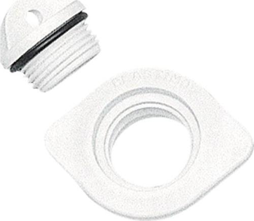 Drain Socket w/Plug, Oval, Plain, 48x36mm, White