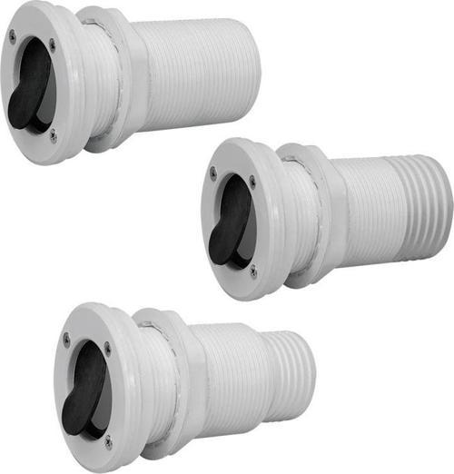 Thru-Hull Threaded Ø55mm, w/Non-Ret.Valve, White