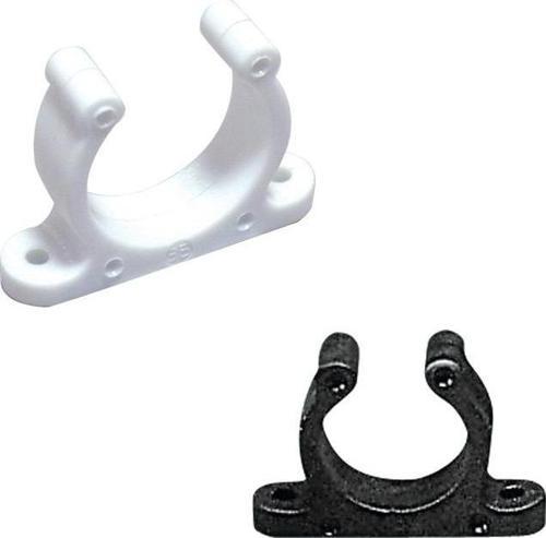Plastic Support Clip, Screwed, Ø30mm, White