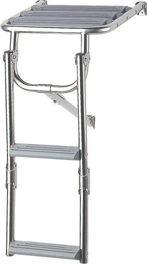 Platform Ladder,Inox 316, w/2 Plastic Steps