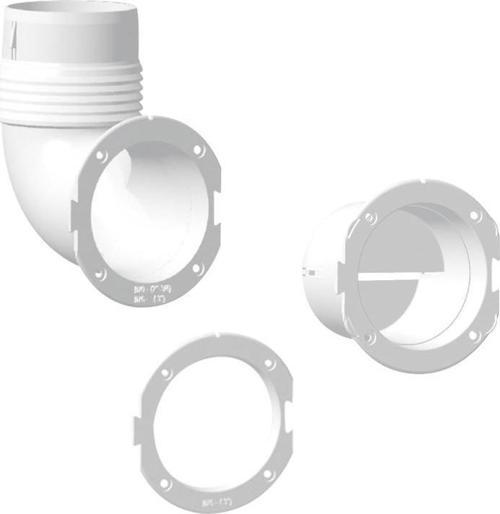 Ventilator Connector, Elbow, Ø76mm, White