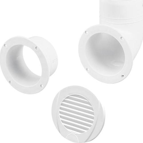 Ventilator Connector, Straight, Ø102mm, White
