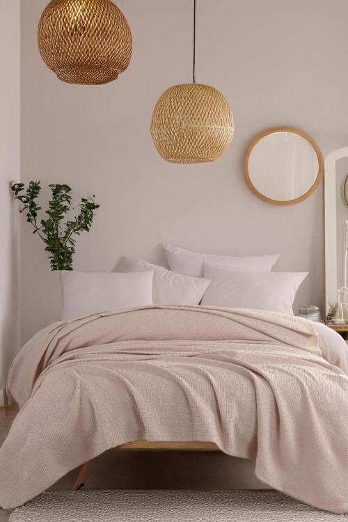 Ecocel Pike Örtü Battal King 240x230cm Karde Koyu Bej