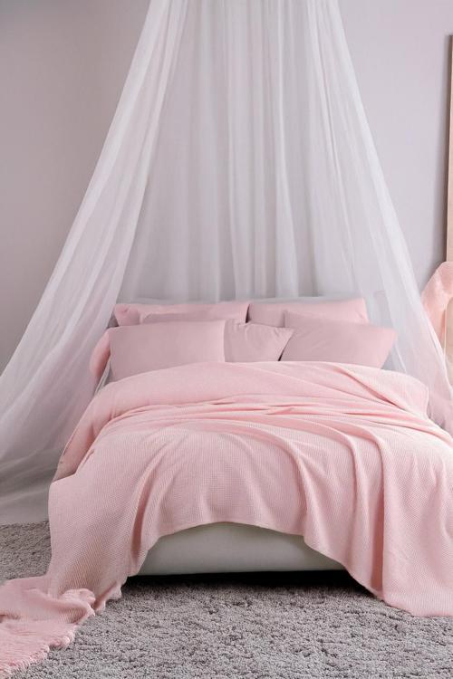 Ecocel Pike Örtü Battal MegaKing 260x230cm Karde PudraPembe