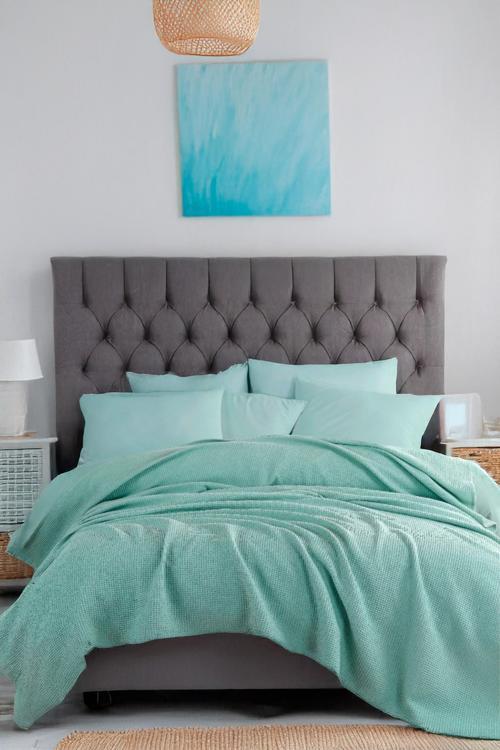Ecocel Pike Örtü Çift Kişilik 200x230cm Karde Mint Yeşili