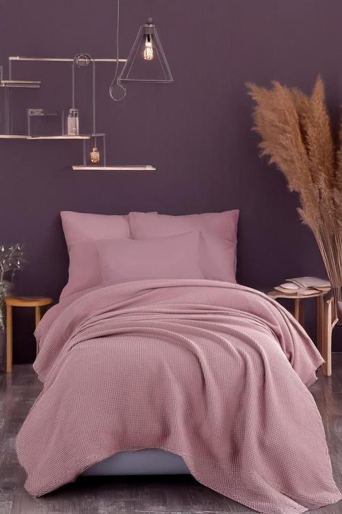 Ecocel Pike Örtü Tek Kişilik 160x230cm Karde Mürdüm