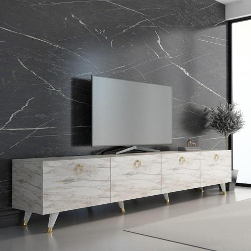 Maer Gold Tv Ünitesi 210 Cm Efes Mermer Renk