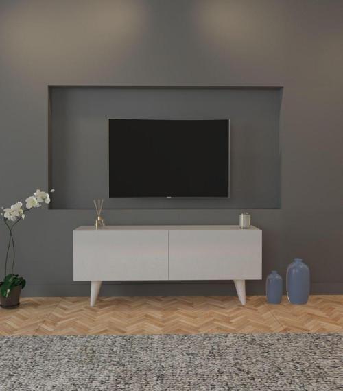 Logo Tv Ünitesi Beyaz Ayaklı 90 Cm