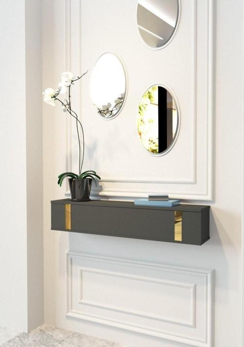 Emily Dresuar 90 Cm Antrasit - Gold