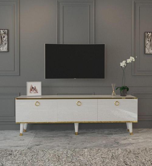 Lime Tv Ünitesi 150 Cm Beyaz Gold