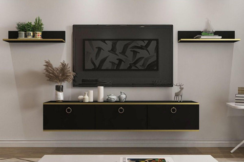 Bella Tv Ünitesi 150 Cm Siyah-Altın