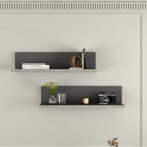 Life Duvar Rafı 60 Cm Antrasit Gümüş