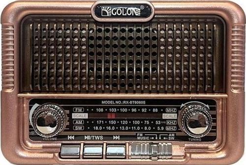 RX-6060S Solar Güneş Enerji Panelli Nostaljik Radyo Bluetooth Hoparlör