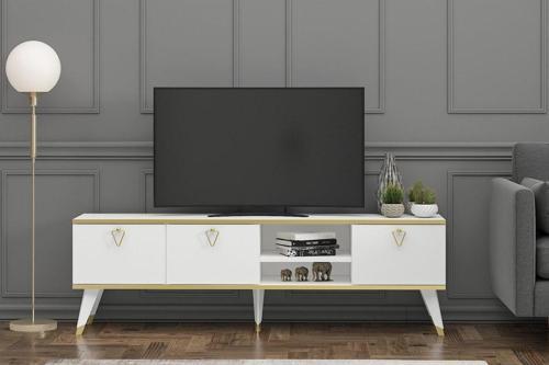 Luna Tv Ünitesi 160 Cm Beyaz-Altın