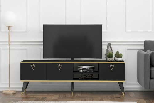 Luna Tv Ünitesi 160 Cm Siyah-Altın